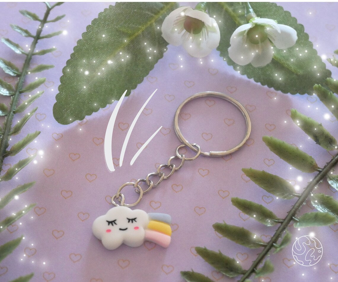 • Kawaii Rainbow Cloud - Porte-clé / Keychain •